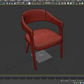 Modern Gray Upholstered Armchair with Curved Arms and Wooden Legs