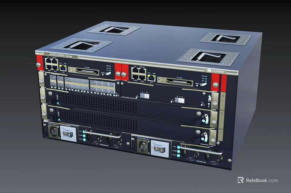 Advanced Computer Server System With Multiple Ports Slots And Metal Cooling Case 3d model 