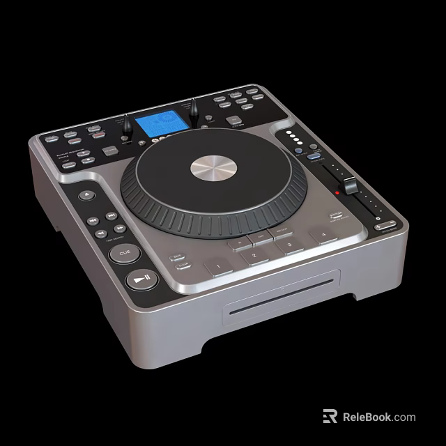 Professional DJ Audio Controller With Turntable Design Digital Display And Sound Controls 3d model 