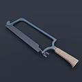 Durable Industrial Hacksaw with Metal Frame Wooden Handle and Serrated Blade