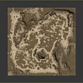 Square Shaped Terrain Mat With Brown Base And White Textured Topographic Design 3d model