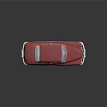 Red Vintage Classic Car With Sleek Body Chrome Details And Reflection