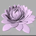 Pink Lotus Flower with Layered Petals on Dark Background showing Clear Reflection 3d model