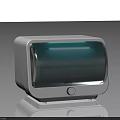 Midea White Kitchen Appliance With Transparent Door And Control Knob