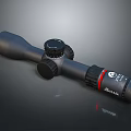 Tactical Rifle Scope With Black Body Adjustment Knobs Red Ring And SHAVA Logo
