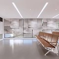 Hospital Outpatient Clinic Reception Desk With Staff Modern Corridor And Decorative Paintings