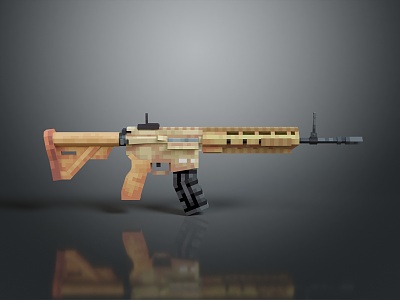 rifle semi-automatic rifle combat rifle battle rifle carbine war rifle attack rifle 3d model