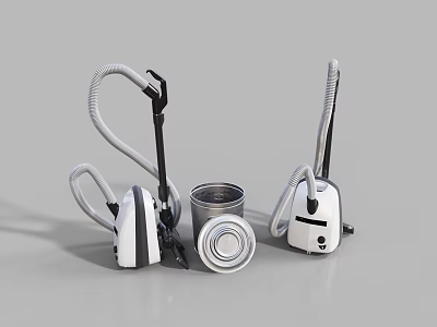 Modern White Vacuum Cleaners With Detachable Dust Cups For Home Cleaning 3d model