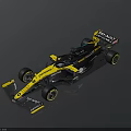 Yellow Black Renault Formula 1 Car With Aerodynamic Front Wing And Rear Spoiler