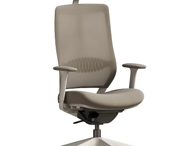 Comfortable Ergonomic Gray Mesh Back Office Chair with Adjustable Armrests and Swivel Base 3d model