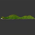 Terrain Model Scene With Green Hills Brown Land And Small White Structure
