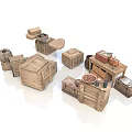 Rustic Household Storage Items With Wooden Boxes Drawers Wheeled Cart And Stacked Designs