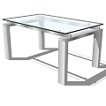 Modern Glass Top Dining Table With Sturdy Metal Legs And Sleek Design
