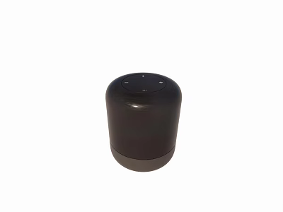 Black Mini Cylindrical Headphone Speaker With Compact Design For Home Office Use 3d model