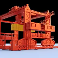 Red Industrial Gantry Crane Equipment For Container Handling With Stairs And Rail Tracks