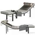 Modern Lounge Chair With Fabric Cushion Metal Frame And Accent Towel