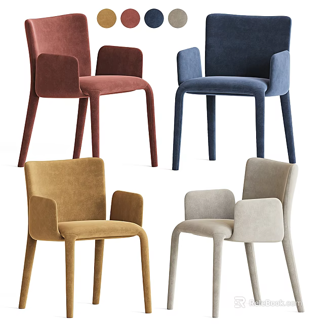 Stylish Modern Upholstered Accent Chairs In Various Colors With Comfortable Design And Sleek Look 3d model 