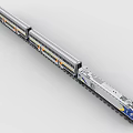 Lego toy building blocks train light rail high-speed train 3d model
