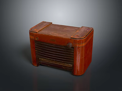 Vintage Radio With Wooden Casing Classic Grille And Retro Knobs Design 3d model