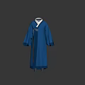 Blue Traditional Robe With Long Sleeves Classic Collar And Elegant Design
