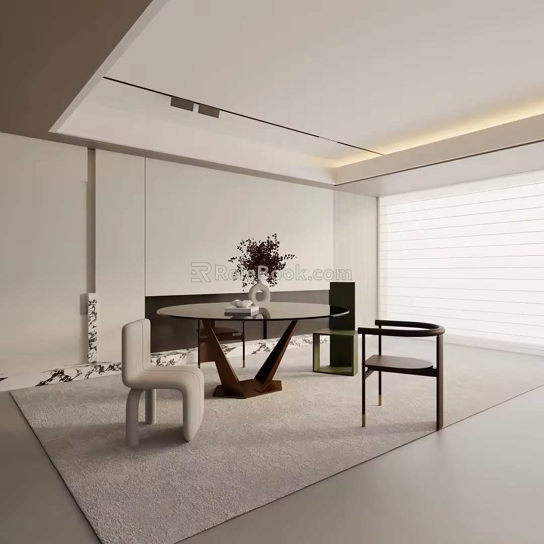 Modern dining table 3d model