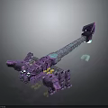 Futuristic Purple Blue Mechanical Creature With Long Body Glowing Parts And Detailed Structure