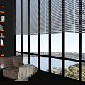 Modern venetian blinds lazy sofa 3d model