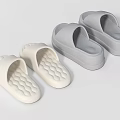 Comfortable Home Slippers In White And Gray With Textured Soles For Daily Wear