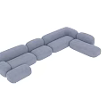 Light Gray Modular Sectional Sofa With Modern Design And Comfortable Seating Modules 3d model