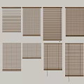 Various Modern Window Blinds With Different Styles And Textures For Home Decoration 3d model