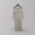 Elegant Off Shoulder Long Sleeve Lace Dress With Floral Pattern Design