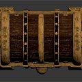 Vintage Wooden Treasure Chest With Golden Metal Accents Decorative Lock And Ornate Feet For Storage