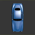 Blue Vintage Sports Car With Sleek Body Chrome Grille And Silver Wheels