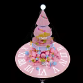 Festive Pink Celebration Decoration Tower With Golden Decorations Balloons And LOGO