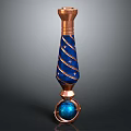 Decorative Copper Blue Spiral Furniture Piece With Gold Stars And Sphere Base