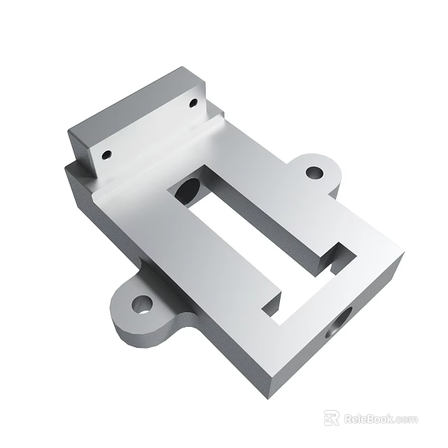 Industrial Precision Metal Mechanical Part With Holes And Flat Surface Structure 3d model 