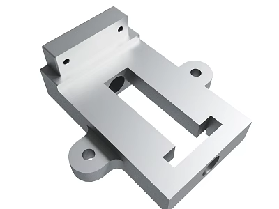 Industrial Precision Metal Mechanical Part With Holes And Flat Surface Structure 3d model