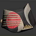 Vintage Military Style Hat With Black Body Gold Accents Red Emblem And Beige Trim