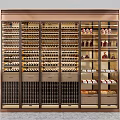 Modern Luxury Wine Cabinet With Glass Doors And Multi-layered Bottle Storage