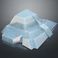 Ice Blue Layered Iceberg Natural Landscape With Transparent Geometric Shapes And Reflective Surfaces