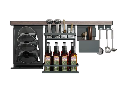 Practical Bathroom Cabinet Rack With Multi Tiered Shelves And Toiletries Storage Bottles 3d model