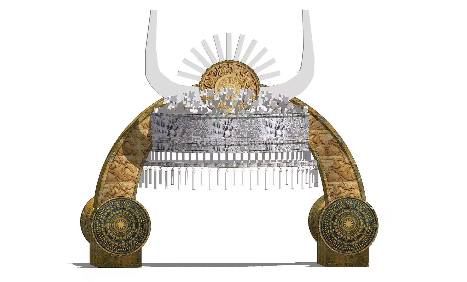 Ethnic Style Arch Scenic Area Gate Miao Structure Miao Large Sculpture 3d model