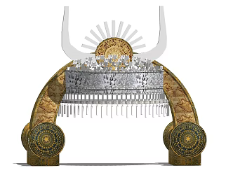 Ethnic Style Arch Scenic Area Gate Miao Structure Miao Large Sculpture 3d model