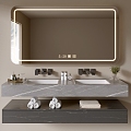 Modern Bathroom Cabinet Bathroom Counter Basin Bathroom Ornaments Double Counter Basin Bathroom Cabinet Combination Mirror Cabinet 3d model