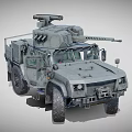Military Armored Car With Heavy Armor Weapon Systems And Reinforced Tires