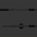 Two Modern Tactical Rifles with Long Barrels and Metal Build on Dark
