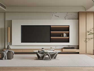 TV background wall TV ornaments 3d model