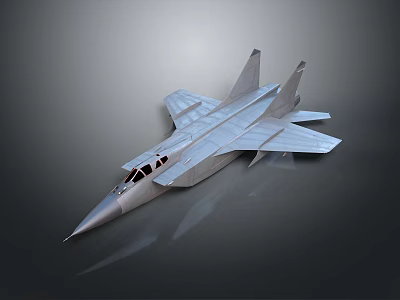 Detailed Silver Aerodynamic Fighter Jet 3D Model With Cockpit And Wings 3d model