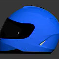 Blue Modern Full Face Helmet With Sleek Surface And Black Visor 3d model