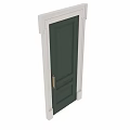 Modern Swing Doors in Dark Green and Brown with Sleek Design and Metal Handles